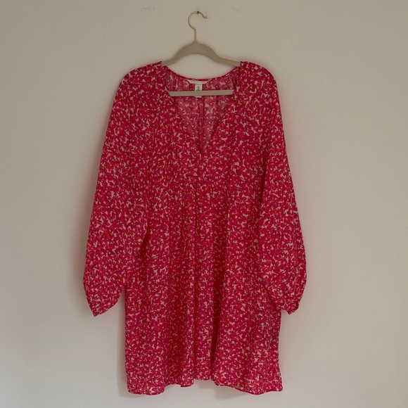 H&M Vibrant Pink Floral Dress - Picture 1 of 8